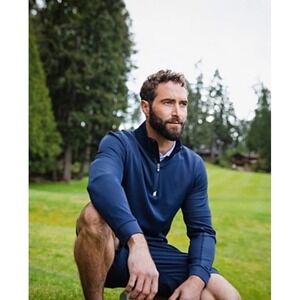 Cutter & Buck Dry Tec 50+ UPF Quarter Zip Pullover Blue Comfort Stretch Men's XL